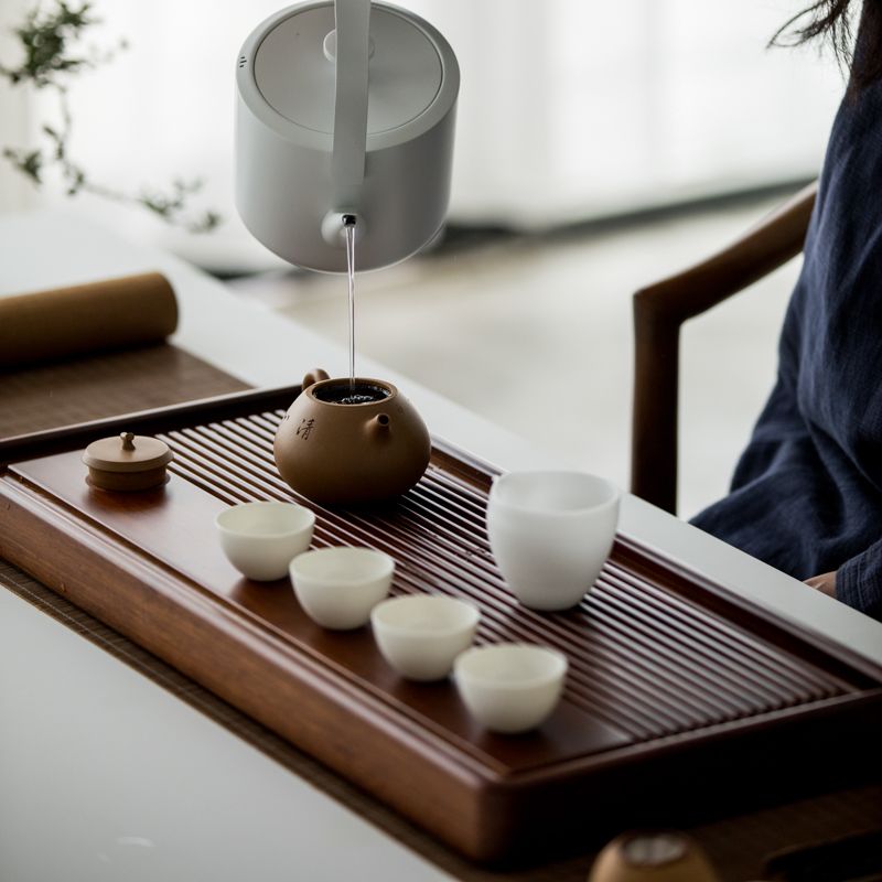 草木祠 整块重竹茶盘 竹制茶台长方形简约家用茶海大小号排水茶盘