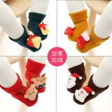 Детские демисезонные флисовые носки, удерживающая тепло детская нескользящая кукла, увеличенная толщина