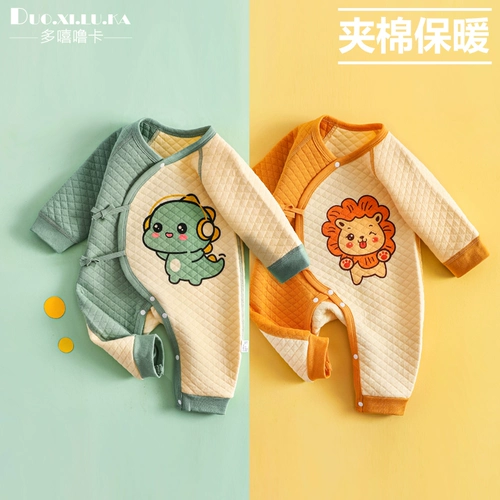 Зимний детский удерживающий тепло стеганый комбинезон для младенца для новорожденных, 2 шт, осенний сезон