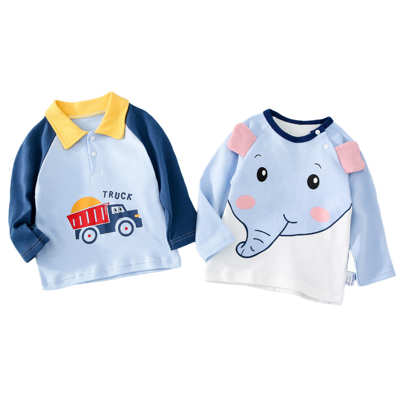 2件儿童T恤长袖春秋纯棉上衣小童打底衫圆领男女宝宝衣服婴儿内搭,淘宝优惠券,粉丝福利购,淘宝优惠卷