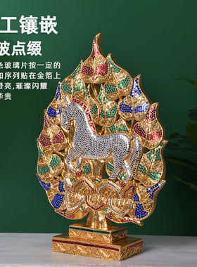 东南亚实木雕刻生肖马装饰摆件
