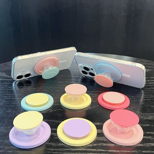 撞色多巴胺磁吸气囊手机支架新款吸附式背贴桌面支撑气垫强磁力手机架配件手持指环扣适用苹果16promax15女14 - 图1