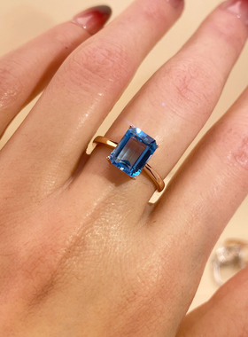 精工S925纯银珠宝镶嵌空托戒指