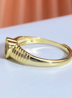 精致简约无爪爱心形戒指纯银空托