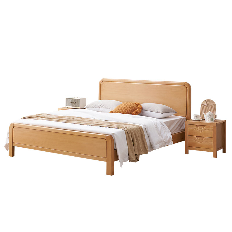 全实木床榉木床原木风简约北欧双人床1/1.2/1.35小户型儿童床主卧,淘宝优惠券,粉丝福利购,淘宝优惠卷