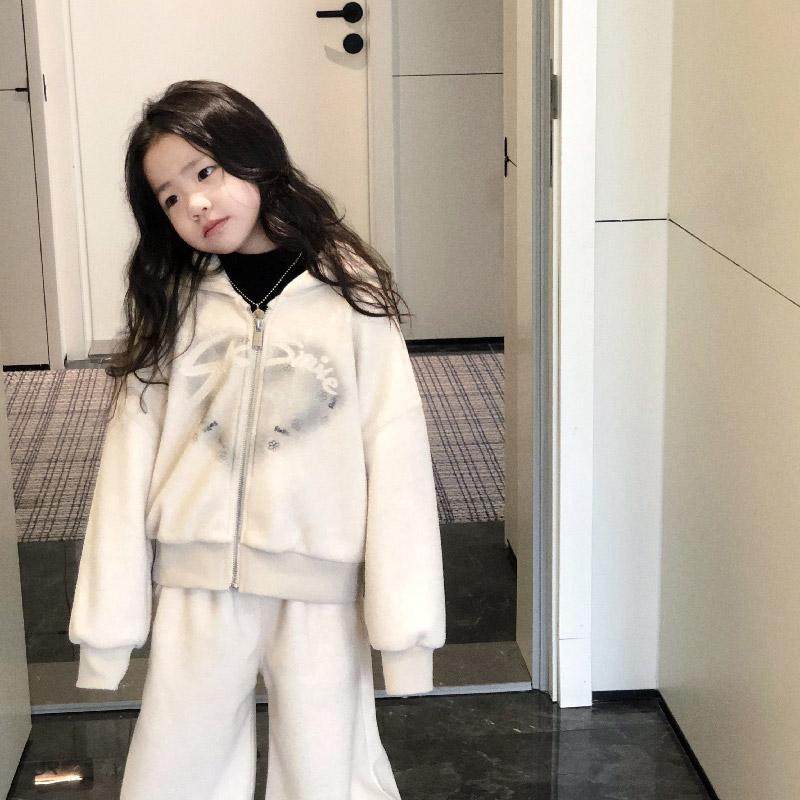 美妞之城女童加厚加绒卫衣+裤子套装中大童洋气打底2024冬季新款,淘宝优惠券,粉丝福利购,淘宝优惠卷