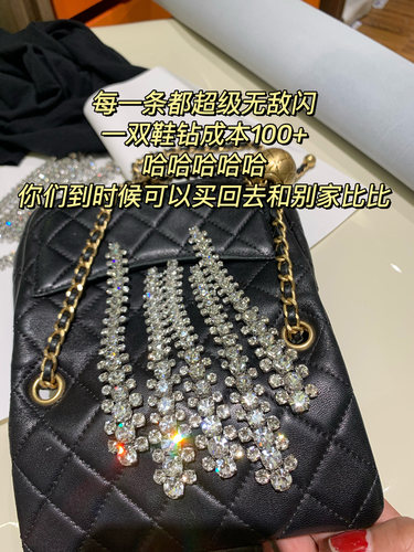 benefanfan白月光二代水钻高跟鞋女细跟尖头一字扣带真皮大底单鞋 - 图1