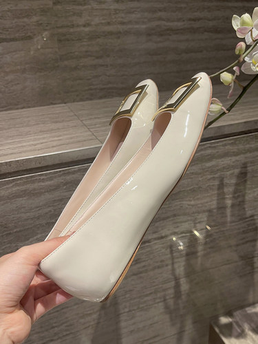 【benefanfan】夏季新款真皮大底方扣浅口内增高小方头平底单鞋女 - 图0