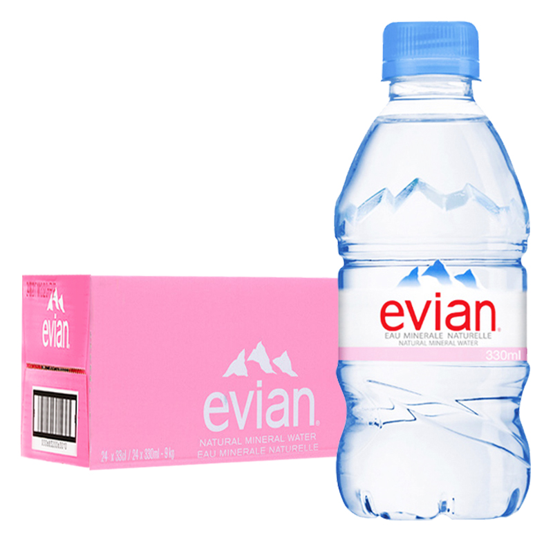 evian依云矿泉水330ml*24瓶整箱 法国原装进口天然饮用水多省包邮 - 图3