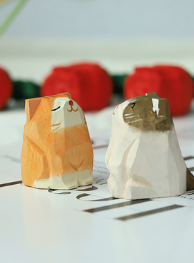 创意桌面手工木雕摆件Jay家可爱