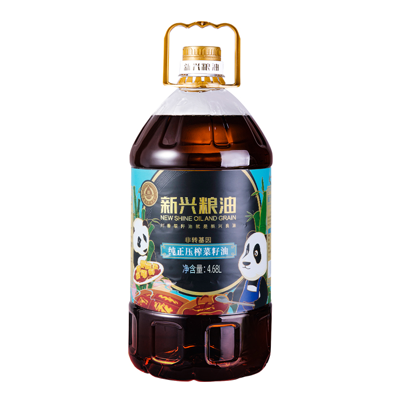 新兴粮油四川纯正压榨菜籽油正宗菜油非转基因4.68L/桶装食用油 - 图2