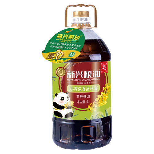 新兴粮油四川小榨浓香菜籽油正宗非转基因纯正浓香桶装食用油5升 - 图1