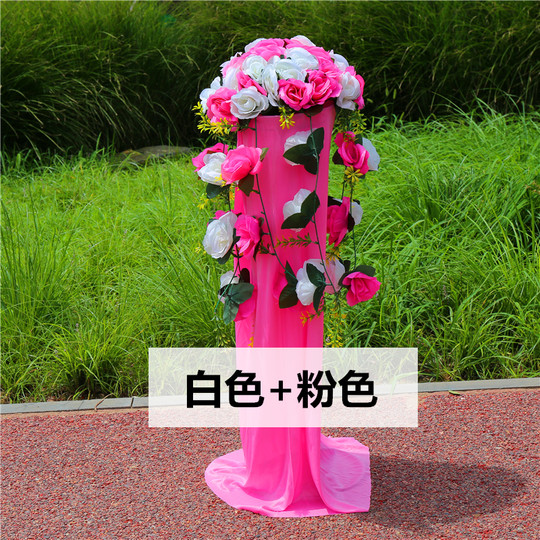 新款婚庆路引铁艺引路花架结婚路引开业活动迎宾路引升降绢花路引