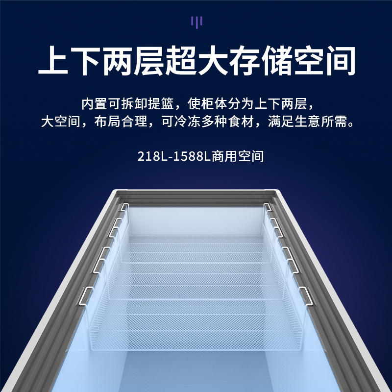 妮雪岛柜商用超市展示柜卧式冷柜冰箱冷藏冷冻柜玻璃门保鲜柜欧岛