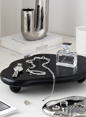 living plus多巴胺彩色桌面托盘装饰摆件轻奢收纳置物盘拍摄道具