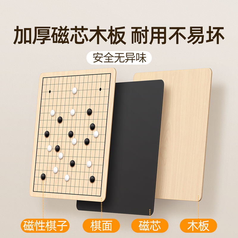 五子棋带磁性围棋儿童版初学棋盘套装小学生专用飞行棋棋子多合一 - 图3