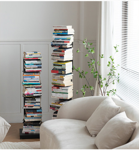 隐形书架落地置物架铁艺简易书柜客厅一体靠墙书本收纳架上墙桌面 - 图1