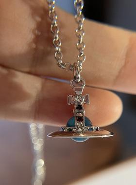 小红薯小号西太后立体星球orb项链琉璃珠彩钻土星球吊坠星球锁骨