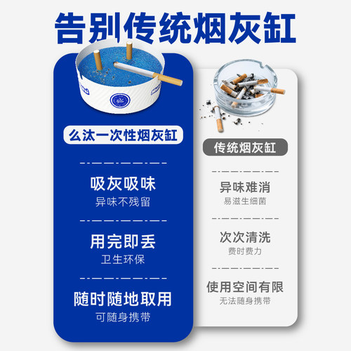 自带灭烟沙一次性烟灰缸清洁剂家用办公室防飞灰去烟味便携6 - 图0