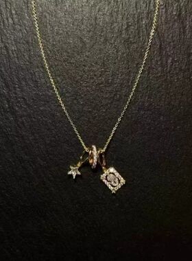 拾光匣子 Vintage古着设计感复古风小众设计方糖星星项链 锁骨链
