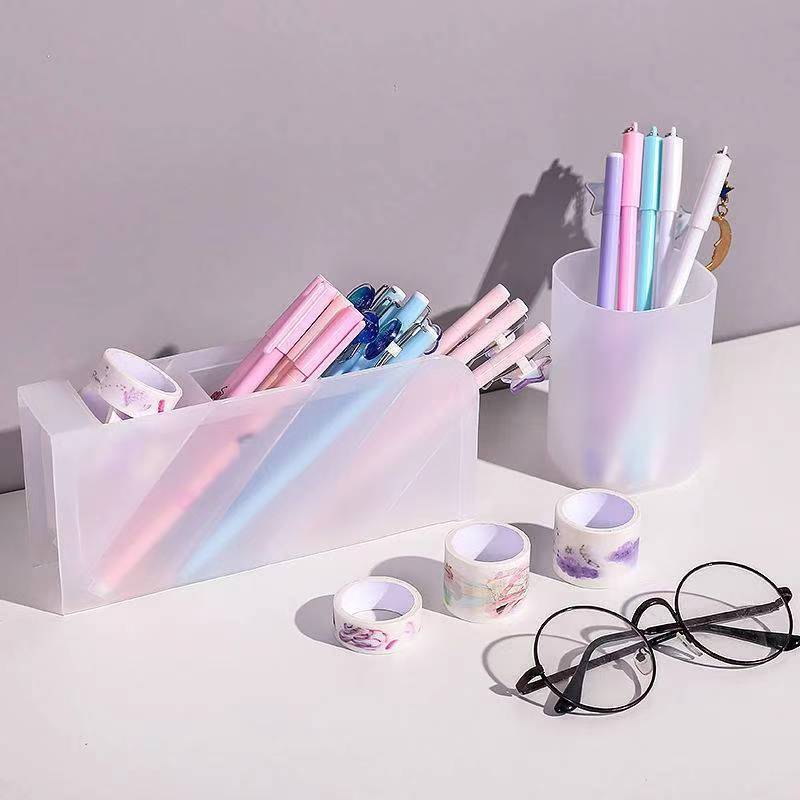 桌面磨砂斜插式收纳盒