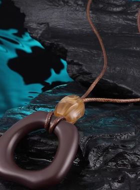 新中式不规则圆环镂空长款项链女