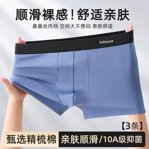 男士纯棉内裤舒适柔软亲肤透气抑菌抗菌內裆不夹裆吸汗丝滑 - 图0