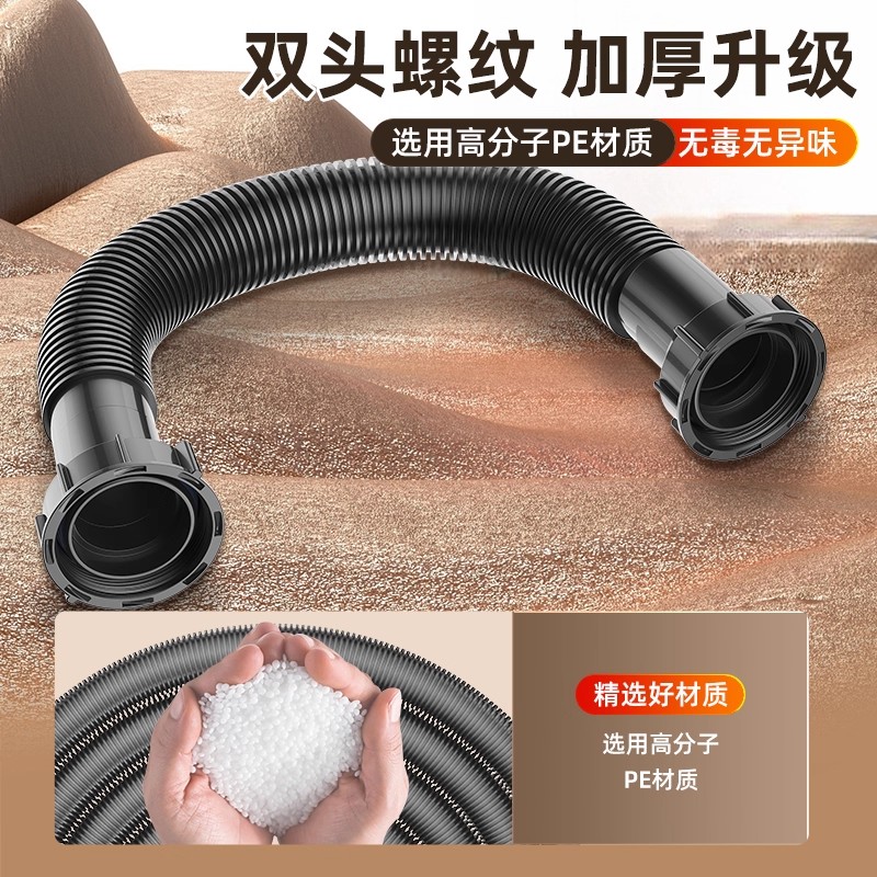 厨房洗菜盆双头连接管双水槽下水管双螺纹接口排水管水池软管配件 - 图1