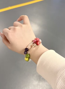 元气少女小众设计感手串串珠手串彩色手链可爱清新手饰