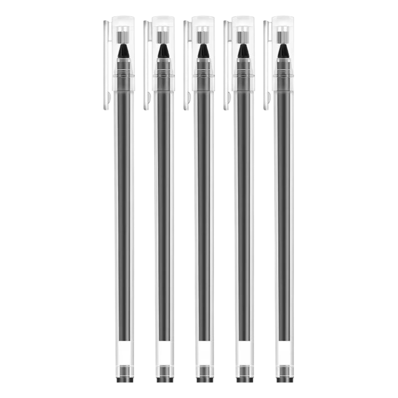 巨能写中性笔学生用大容量简约黑色水笔考试专用0.5mm针管头碳素笔黑笔红笔蓝笔一次性水性笔签字笔文具顺滑