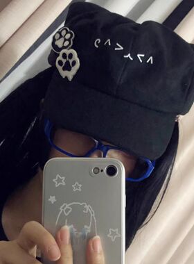 y2k可爱猫咪耳朵刺绣棒球帽男女生甜美萌宅系鸭舌帽子送生日礼物