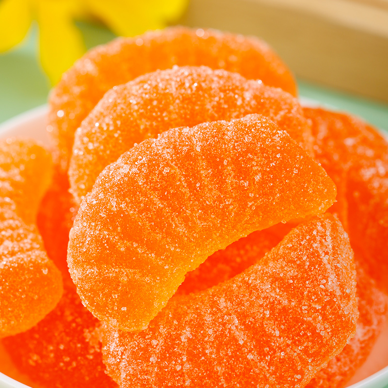 橘子软糖老式香橙味桔子瓣小时候的味道果汁糖橡皮糖玉米口味混合 - 图0