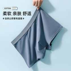 男士纯棉柔软亲肤透气平角内裤3条装