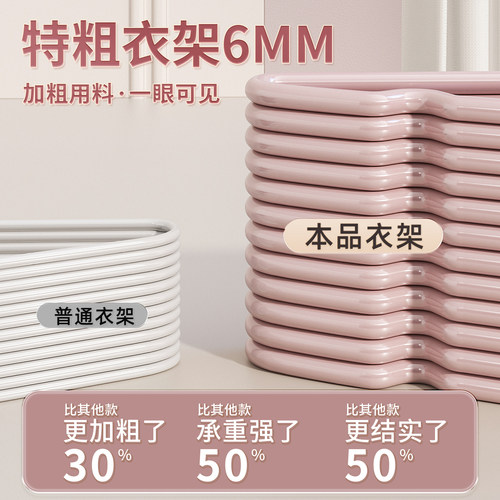 加粗加厚衣架家用挂衣护肩角不起鼓包洗衣服晾晒学生宿舍专用撑子 - 图0