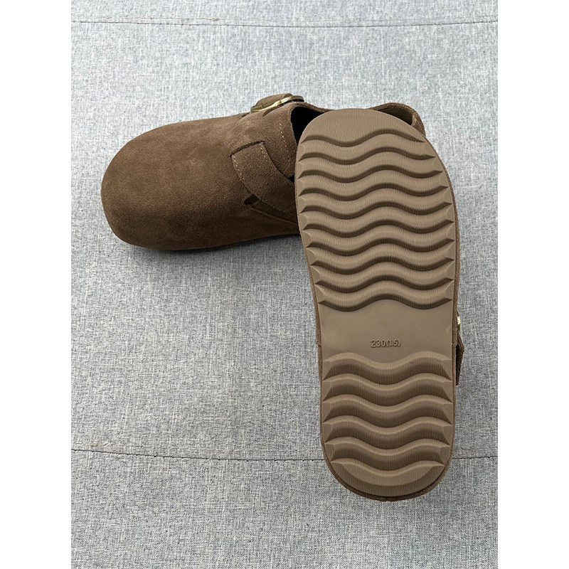 米新款~真皮一脚蹬内增高厚底勃肯鞋2025年秋防滑乐福鞋豆豆鞋女,淘宝优惠券,粉丝福利购,淘宝优惠卷