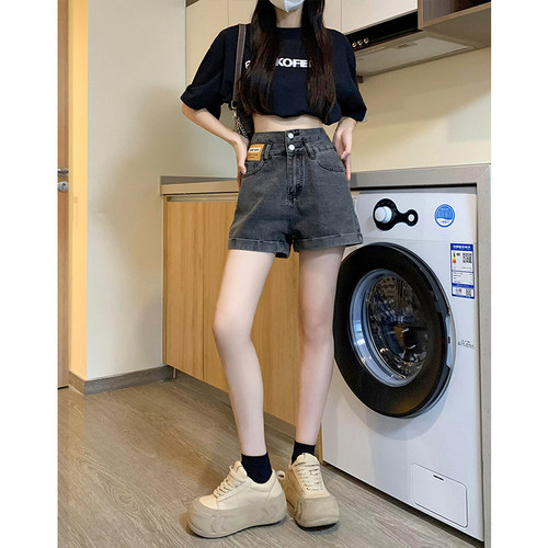 胖mm高腰牛仔短裤女夏季设计感韩版宽松显瘦热裤子休闲百搭通勤 - 图2