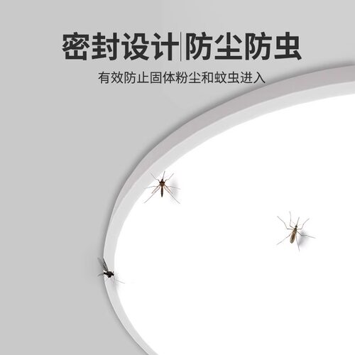 超薄LED三防吸顶灯现代简约圆形卧室房间灯防水卫生间过道走廊灯 - 图0