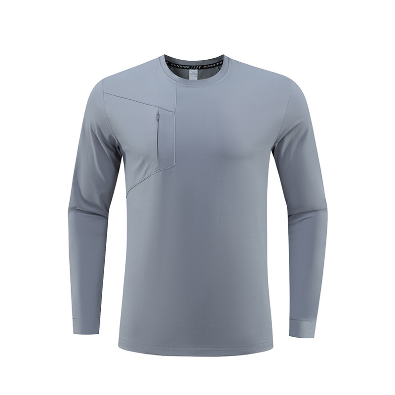 2025新款长袖胸前口袋圆领卫衣速干运动T恤衫男士户外健身跑步服,淘宝优惠券,粉丝福利购,淘宝优惠卷