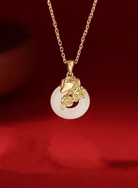吉祥玉马项链女生本命年高级生肖吊坠马年生日礼物送女友新中式