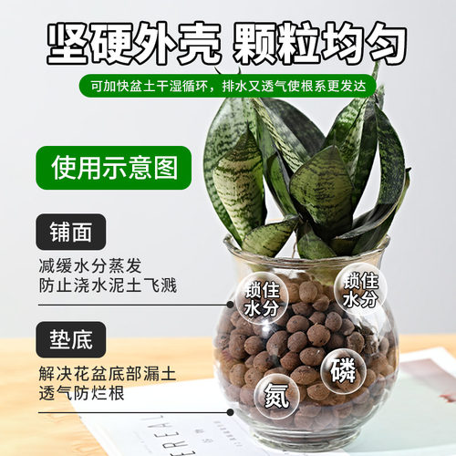 陶粒垫底养花专用多肉营养土铺面石陶土粒回填20升大包盆栽水培 - 图2