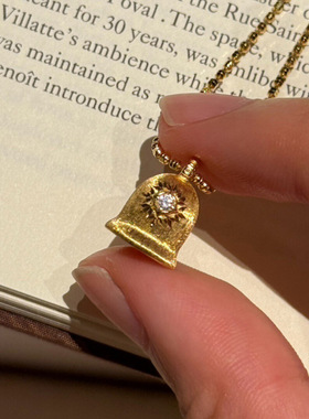 S925纯银拉丝小铃铛项链女中古风复古轻奢高级感爆款锁骨链