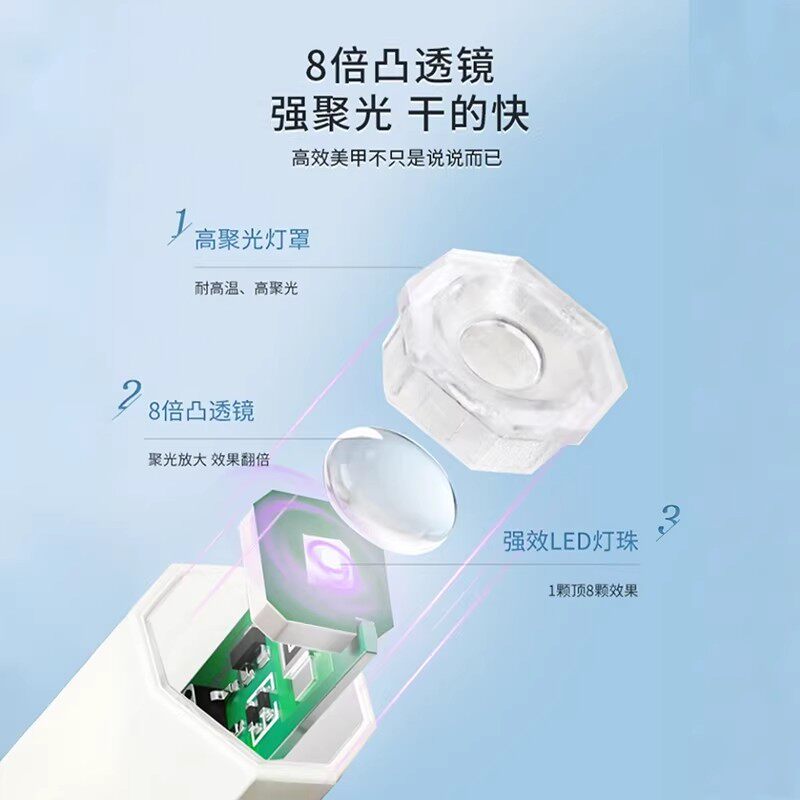 美甲一字灯小型迷你手持便携光疗灯指甲油胶速干烤灯照灯不黑手