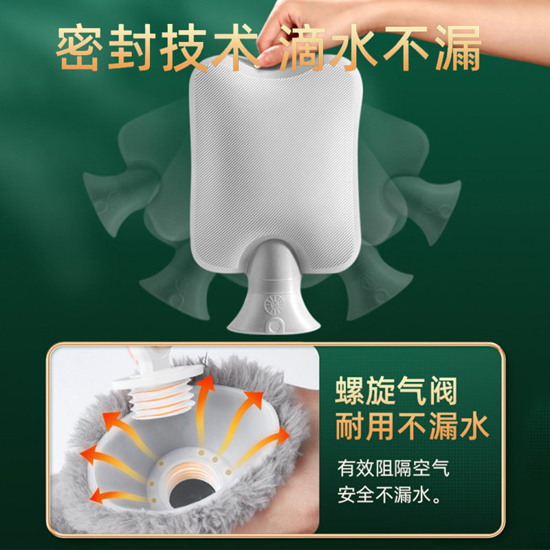 热水袋注水暖水袋女生暖手热敷肚子暖脚神器可爱毛绒布套防爆保温
