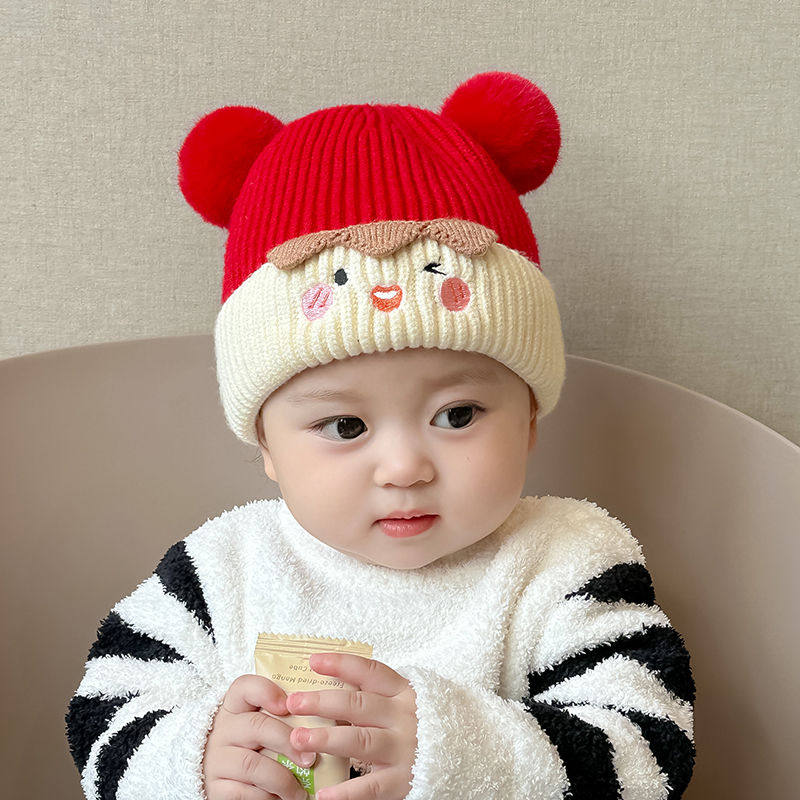 宝宝帽子秋冬款男女宝婴儿韩版可爱超萌毛线帽护耳保暖儿童针织帽,淘宝优惠券,粉丝福利购,淘宝优惠卷