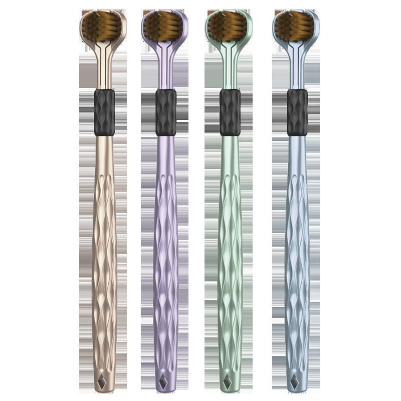 1个三面牙刷软毛成人牙刷刮舌苔三头U型家用软毛手动牙刷