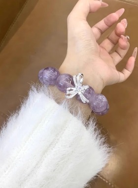 紫色薰衣草轻奢高级感手链女款时尚个性手串高贵国风设计感手串