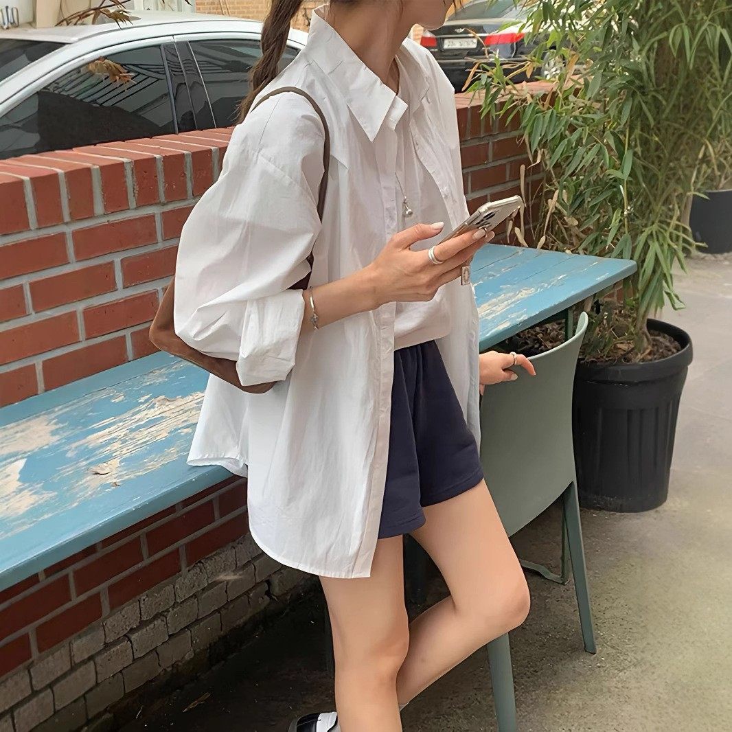 速干韩系防晒衬衫女春夏秋慵懒长袖上衣宽松百搭旅游出行衬衣外套,淘宝优惠券,粉丝福利购,淘宝优惠卷