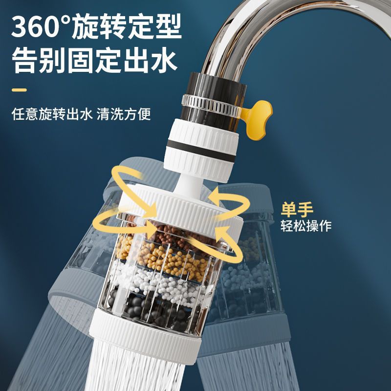 水龙头过滤器家用自来水净化器厨房净水龙头滤嘴通用延伸防溅神器 - 图0