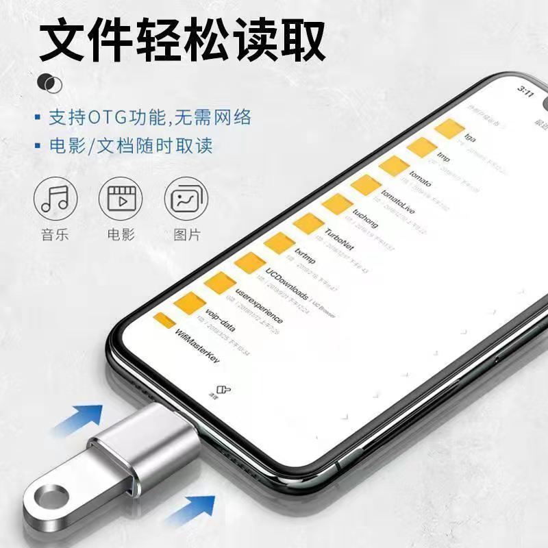 otg转接头手机u盘lightning转换器typec口转usb3.0适用于苹果华为充电数据线ipad连接线传输荣耀接口二合一-图1