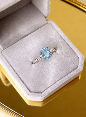 天然托帕石戒指轻奢设计感